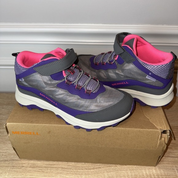Merrell Moab Spd Girls Sz 6 Hike Pink Purple Float Pro Waterproof Trail EUC Box - Picture 6 of 15